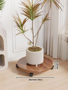MENGBINFEN | Moveable Flower Pot Stand Sliding Base Shelf