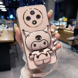 Huawei Hi Enjoy 60 pro Phone Case Soft Silicone Full Cover Anti-Fall with Mirror Cute Cartoon Korean Style Female Model