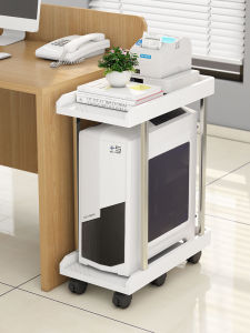 Desktop Computer Host Rack Printer Integrated Floor Stand Office Mobile Multi-layer Case Base Storage Shelf Organizer