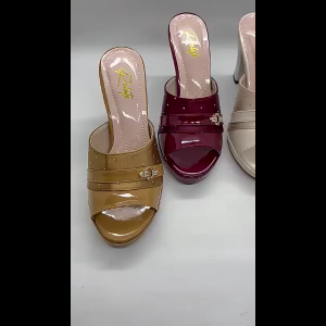 Jamine Glossy Charm Heels by Relate– Sepatu Sandal Mules Hak 10cm