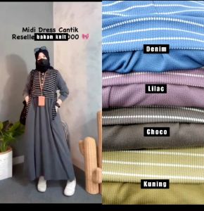 midi knit salur premium/midi knit wanita/midi knit hijab