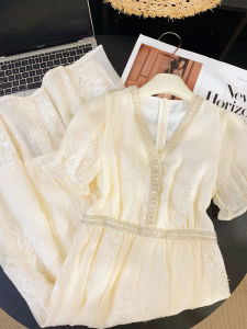 PAIBOLI | Traditional Chinese Style Beaded V-Neck Elegant Dress
