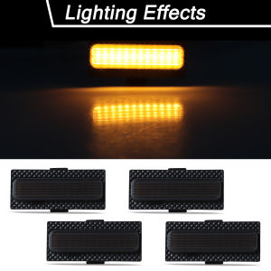 4pcs Daytime Running Light For Jeep Wrangler JL Pickup 2024-2026 Front Grille Light Turn Signal Warning Lamp Grid Light 12V