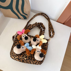 Kids Bag 2024 New Arrival Fall and Winter Fashion Girls Baby Satchel Leopard Print Bag Cartoon Girl Shoulder Messenger Bag