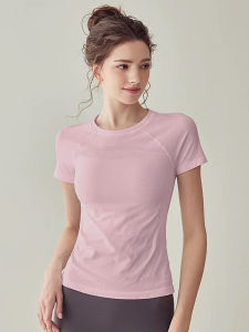 Womens Yoga Fitness Sports Top Short Sleeve Quick Dry Running Exercise T-Shirt Breathable Slimming Effect Gymnastics Outfit