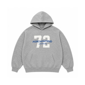 Letter Patch Hooded Loose Sweatshirt
