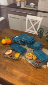 Kotak Makan Dua Sekat Tempat Makan Set Isi 5pcs Plastik BPA FREE milly WEO AC0848