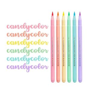 6 colors Soft Brush Fluorescence Pen Set Pastel Markers Brush Set Art Color Highlighter Calligraphy pens Stationery Supplies