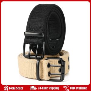 Extended Needle Buckle Canvas Belt for Men Simple Business Student Pants Womens Versatile Cloth Belt Casual Versatile Men Belts Adjustable Official Authentic 3.8cm Canvas Belt For Men Hard Alloy Buckle High Quality Natural Canvas Outdoor Work Belt
