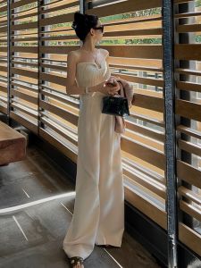 กางเกงขายาวทรงหลวมเอวสูงสำหรับผู้หญิง กางเกงขายาวทรงตรงทรงหลวมสีน้ำตาล กางเกงขายาวทรงตรงสำหรับผู้หญิง