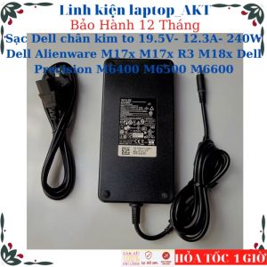 Sạc laptop Dell Slim chân kim to 19.5V- 12.3A- 240W Dell Alienware M17x M17x R3 Dell Alienware M18x Dell Precision M6400 M6500 M6600…