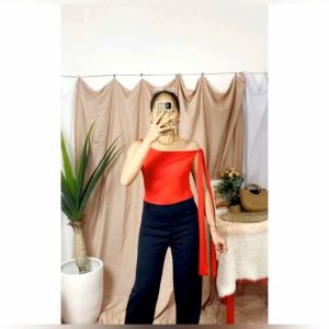 KYLAJuls Asymetric Long Strap Short Sleeves T-shirt - xs to medium - made of soft fabric - premium quality - stretchable - excellent quality - comfortable - cute and trending tee - basic tshirt - casual t-shirt - scoop neck tshirt - soft and comfo