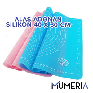 Alas Adonan Kue 40 x 30 CM Silikon Tatakan Mat Talenan Giling Gilas Rolling Roti Pizza Fondant Silmat Silicone Kneading Pad Anti Lengket Food Grade