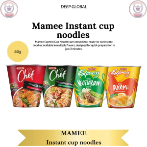 Mamee Express Vegetarian Cup Noodles 65g - Quick 3-Minute Prep Instant Noodles in Multiple Flavors Curry Tom Yam Chicken