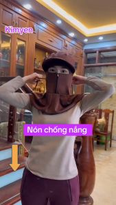 Nón chống nắng vải thun 2 lớp có lót lưới dê dàng đội trong nón bảo hiểm - Shop Kim Yến 5
