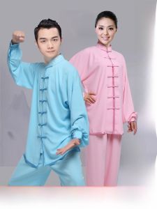 Tai Ji Suit Cotton and Silk Spring and Autumn Competition Exercise Clothing Jia Jia Cotton Men and Women Tai Chi Performance Costumes Short in Size Clearance