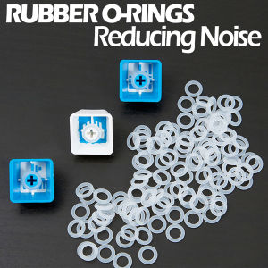 150pcs Rubber O Ring Switch Dampeners Damper Shock-Absorbing Silence Under Key Caps For Mx Mechanical Keyboard Clear Red Black