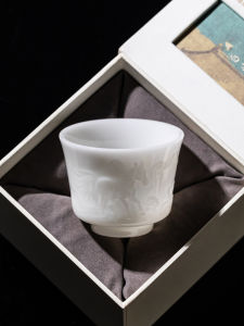 SIFANGTING | Ice-Jade Carved Tea Cup Single High-End