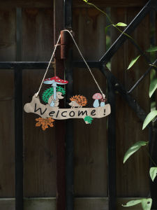 Nordic Style Welcome Sign Wooden Material Childrens Room Decor Cute Entrance Door Plate Kindergarten Decorative Hanging Plaque