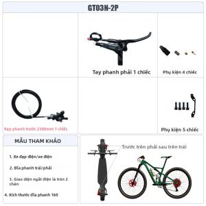 Phanh Đĩa Thủy Lực Bên Trái Cho Xe Đạp Điện Leo Núi Xod Long Oil Tube 2100 160 140 Cụm Tay Cầm Kẹp Cần - Phanh Tắt Điện