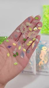 EQIANAO 16x9mm Leaf Sequin Beads Double Hole Sew on Sequins Glitter Paillettes for Clothing Dress Scrapbook Crafts DIY Deco