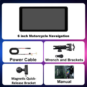 Icreative 6.0 Inch Portable Motorcycle Display Wireless CarPlay Android Auto Digital Moto Dashboard GPS Navigation Touch Screen