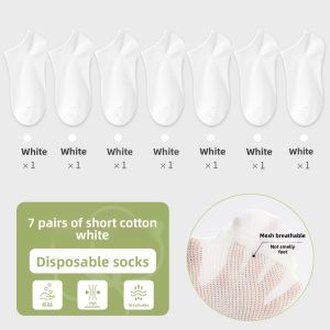 TUROU | Disposable Cotton Travel Socks Anti-Odor Wash-Free Mid-Calf Socks