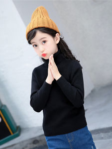 Thickened Fleece Kids Sweater High Collar Loose Knitted Base Shirt for Girls And Boys Autumn Wear New Arrival Trendy Childrens Clothes