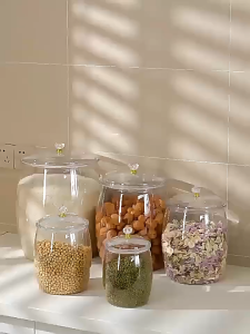 Airtight Food Storage Bucket Transparent Kitchen Spices Jar Container Box 储物罐 Bekas Makanan Rempah