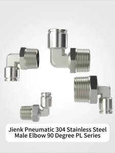 2Packs Pneumatic 304 Stainless Steel Male Elbow 1/4" Tube OD x 1/8" NPT Thread Push to Connect Air Fittings90 Degree Quick Connector for Air Compressor Air Horn
