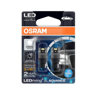 Osram | OSRAM T20 Upgrade LED Signal Light 9705CW White 12V 2.5W W3X16d LEDriving SL Advance LED Car Turn Signal Interior Lamp Pair