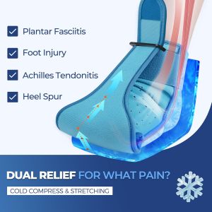 DEYU Plantar Fasciitis Relief Night Splint Foot Ice Pack Wrap Plantar Fasciitis Brace For Men Women Ankle Ice Pack For Achilles Tendonitis Heel Spur Foot Pain