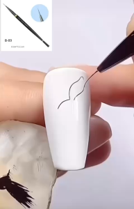 Cọ vẽ móng Niao cán đen chính hãng lông mượt bám gel tốt chuyên dụng vẽ móng tay chân