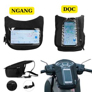 Túi chạy grab - túi treo đầu xe máy chạy grap cảm ứng được điện thoại - xem bản đồ có thiết kế kết nối dây sạc