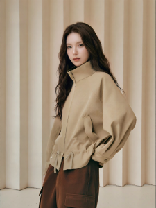 Semir | Áo Khoác Oversize Họa Tiết Caro Dây Thun Tay Raglan Mùa Thu Cổ Điển