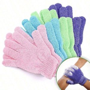 2pcs/6pcs/12pcs Reversible Exfoliating Shower Gloves Body Scrub Gloves Cleansing Tools Bath Towel Bath Products Back Scrub