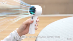 HOCO HX64 พัดลมมือถือ แรงลมเทอร์โบ ปรับได้ 100 ระดับ พร้อมหน้าจอดิจิทัล แบตอึด 7 ชม. พัดลมพกพา hc8