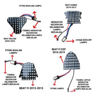 Stoplamp running 10 mode honda beat fi 2013-2019 beat karbu beat street beat deluxe 2020-2023