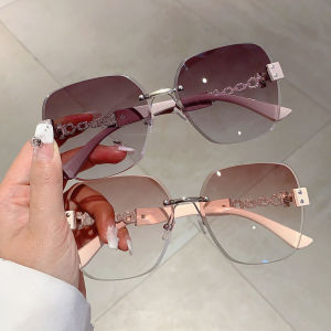 Kính Mát Nữ Mùa Hè Không Viền Màu Nhẹ Cắt Cạnh Chống Nắng Chống Tia UV PC Hình Vuông Thời Trang Thoải Mái Sang Trọng Cổ Điển Cá Tính