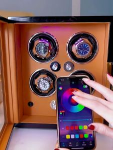 IBBETON Watch Winder Luxury Brand Fingerprint Unlock  2 3 4 6 9 Automatic Watches Boxes Wooden Watch Storage Safe BoxPiano Paint Appearance Mechanical Watch Placement Box