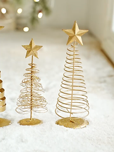 Mini Christmas Tree Wire Tabletop Decor Xmas Pasko Parol Centerpiece Holiday Ornament