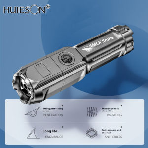 HUIESON ไฟฉายทั่วไปแบบพกพาไฟฉายรวมแสงแข็งแรงทนทานสำหรับใช้ในบ้านกลางแจ้ง