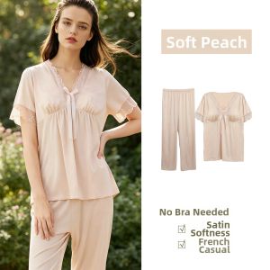 GAINREEL | Smooth and Comfortable Silk Pajama Set with Padding