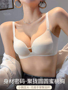 เสื้อชั้นใน V ลึกปรับได้ ผู้หญิง หนาขึ้น ไร้รอยต่อ มีฟองน้ำ ชุดชั้นใน Home Comfort สไตล์หรูหราคงที่ สายคล้อง ถ้วยเต็ม