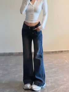 Quần Jeans Vintage Cao Waist Slim Straight Lỏng 2025 Thu/Đông