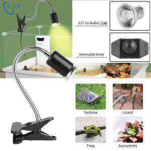 V.TOP Fitting Lampu Keramik Ceramic Jepit Dimmer ON/OFF Nomoy Fitting Untuk Reptile Sulcata Kura Hewan Peliharaan Merangkak