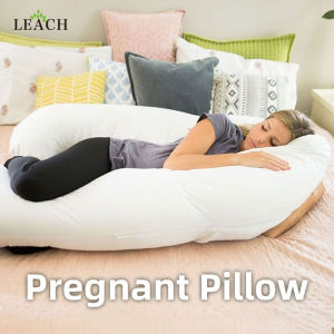 LEACH หมอนคนท้องสําหรับคนนอนด้านข้าง เครื่องมือพยุงหน้าท้องมัลติฟังก์ชั่น หมอนรูปตัว U สําหรับการตั้งครรภ์แบบเต็มขั้นตอน