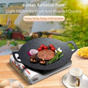 Indoor Outdoor Non Stick Barbeque Roasting Grill Plate Grill Pan for Gas Stove Induction or Ceramic Cooker