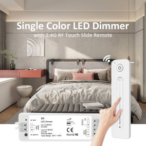 MJJC | Single Color LED Dimmer 5V 12V 24V 36V 8A Dimming 2835 5050 FCOB Strip Light Controller RF 2.4G Wireless Touch Remote Control V1