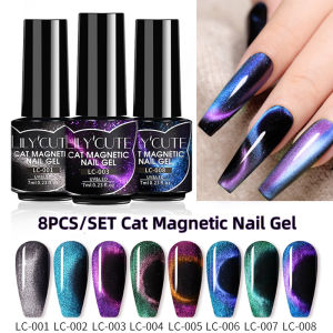 LILYCUTE 7ML 9D Starry Rainbow Galaxy Cat Magnetic Gel Polish Super Aurora Gliter Manicure Soak Off DIY Nail Varnish Art